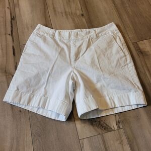 Ralph Lauren White Flat Front Shorts
